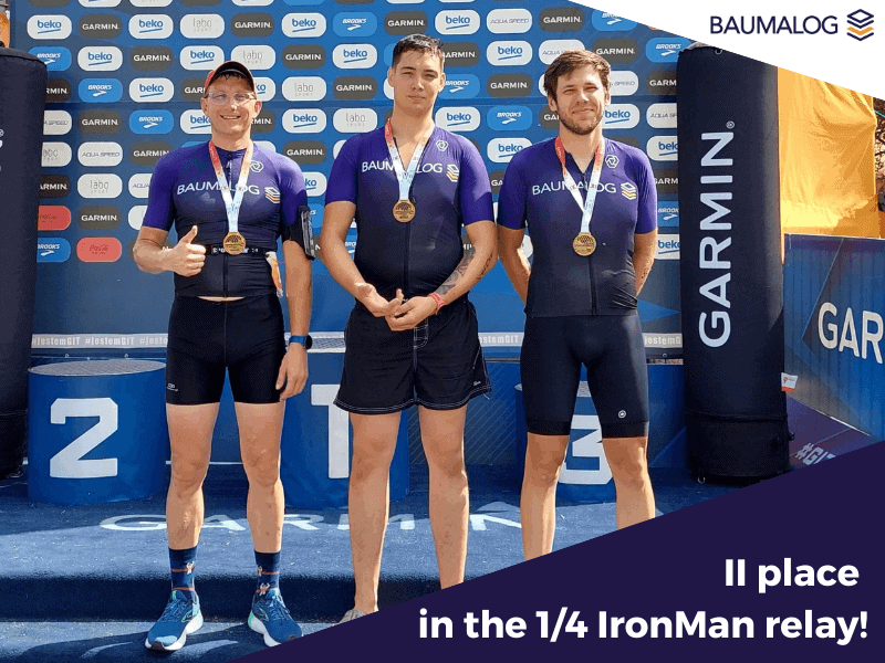 Baumalog on the podium in triathlon relay